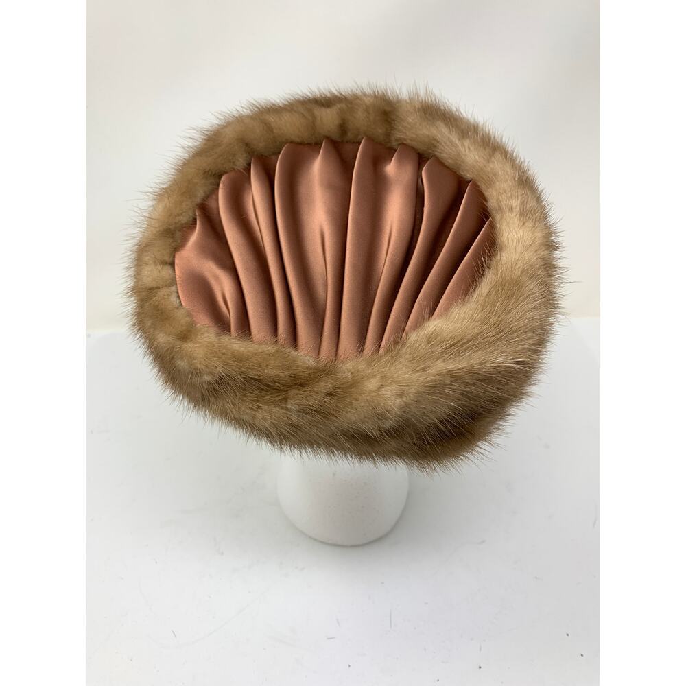 Vintage Unbranded Pillbox Fur Hat Brown *FLAWS READ - Picture 3 of 6